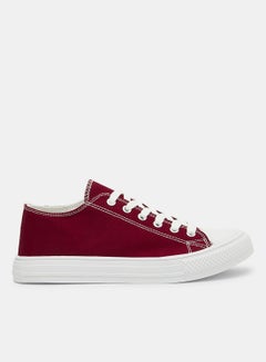 اشتري Canvas Low Top Sneakers Red في الامارات