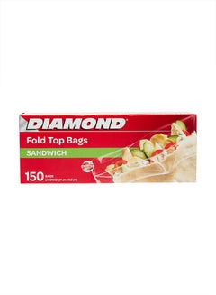 Buy Sandwich Fold Top Bags Clear 16.5x14centimeter in Saudi Arabia