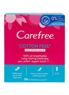 Buy Panty Liner Cotton Feel Unscented, Small And Medium, 56 Piece in Egypt