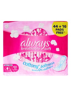 Buy Cottony Breathable Soft Maxi Thick, Large Sanitary Pads With Wings, 60 Pads in Saudi Arabia