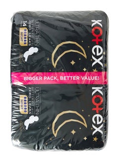 Buy Ultra Thin Night With Wings 14 Sanitary Pads Pack Of 2 in UAE