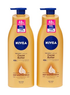 Buy Cocoa Butter Body Lotion With Deep Moisture Serum 400ml Pack Of 2 in UAE
