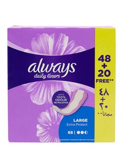 Buy Daily Liners Extra Protect Scented Large Pantyliners 68 Count in UAE