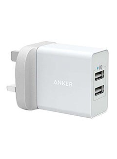 Buy 24W 2-Port USB Wall Charger White in UAE