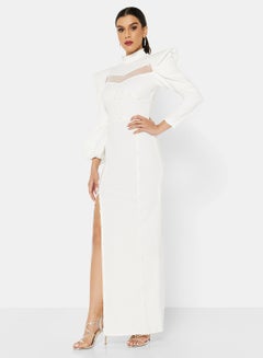 Buy Slit Bodycon Dress white in Saudi Arabia