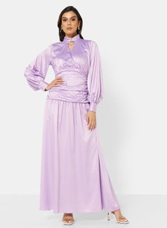 Buy High Neck Dress Purple in Saudi Arabia