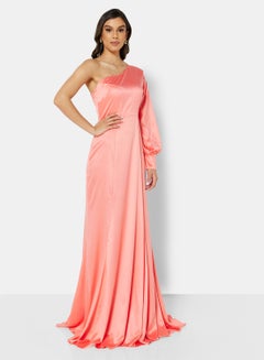 Buy One Shoulder Dress Pink in UAE