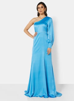 Buy One Shoulder Dress Blue in UAE