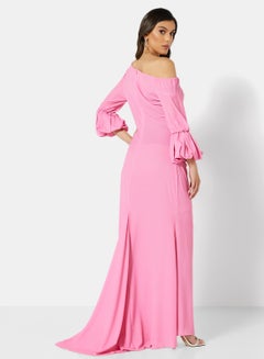 Buy One Shoulder Dress Pink in Saudi Arabia