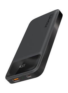 اشتري 10000 mAh Universal Ultra-Slim Portable Charger With 20W Usb-C Power Delivery Port, Qc 3.0 18W Port, Built-In Kickstand, Lcd Screen And Over-Heating Protection For Iphone 14,15, Torq-10 Black في مصر