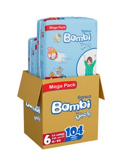 Buy Baby Diapers Mega Pack Size 6, XX-Large, +16 KG, 104 Count  (Packaging May Vary) in UAE