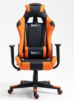 Buy Gaming Chair Drake High Back Ergonomically Stable, With Swivel Function, Height Adjustable In Full Reclining, High Back Faux Leather Computer Silla Gamer Racing , In Black With Orange Accents 5727O Orange Orange in UAE