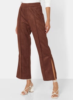 اشتري Dart High Waist Flared Pants Chocolate في السعودية