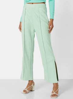 اشتري Dart High Waist Flared Pants Green في السعودية