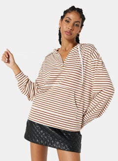 Buy Stripe Oversized Hoodie Multicolour in UAE