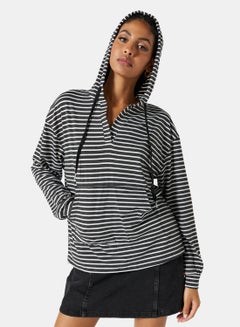 Buy Stripe Oversized Hoodie Multicolour in UAE