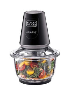 Buy Food Chopper With Mincer Grinder Function, Glass Bowl And Quad Blade 1.2 L 400 W GC400-B5 Clear/Black in UAE