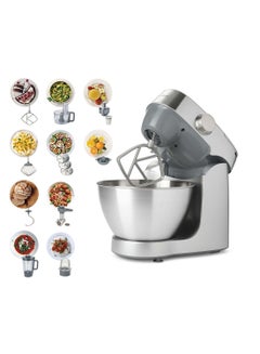 Buy Stand Mixer Kitchen Machine Prospero+  With  SS Bowl, K-Beater, Whisk, Dough Hook, Glass Blender, Food Processor, Meat Grinder, Grinder Mill, Juicer, Citrus Juicer 4.3 L 1000 W KHC29.W0SI Silver in UAE