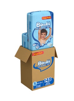 Buy Baby Diapers Mega Pack Size 5, X-Large, 12-22 KG, 148 Count in UAE