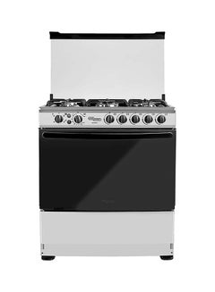 Buy 5 Burner Gas Cooker 80 x 60 cm, Gas Oven With Thermostat, Rotisserie, Automatic Ignition, 1 Year Warranty SGC801FS Silver/Black in UAE