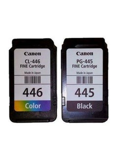 Buy Pack of 2 Canon Pixma 445/446 Ink Cartridge Set Tri Colour & Black in Saudi Arabia