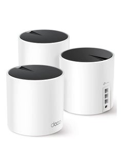 Buy Deco AX3000 WiFi 6 Mesh System(Deco X55) - Covers up to 6500 Sq.Ft, Replaces Wireless Router and Extender, 3 Gigabit ports per unit, supports Ethernet Backhaul (3-pack) White in Saudi Arabia