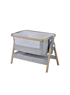 Buy Natural Co-sleeper Stand-Alone Baby Crib with Mattress And Mosquito Net 0m-6m, Light grey in UAE