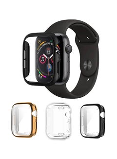 اشتري 3-Piece Full Cover For Apple Watch 38mm أسود/ ذهبي وردي/ شفاف في السعودية