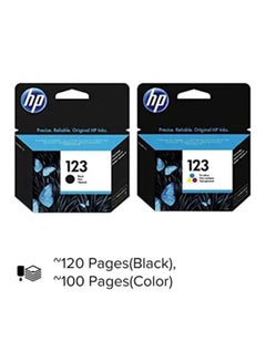 Buy Pack of 2 HP 123 Original Ink Cartridge Set Black & Tri Colour in Saudi Arabia