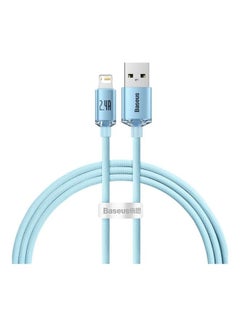 Buy USB-A to Lightning Cable, for iPhone Fast Charger 20W, Braided Nylon Lightning Cable Compatible with iPhone 14/14 Pro Max/14 Pro/13/12/11, iPad, Airpods (1.2m) - Blue in UAE
