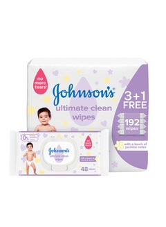 Buy Baby Wipes-Ultimate Clean, 3+1 Packs of 48 Wipes, 192 Total Count in UAE