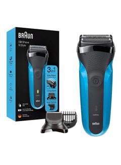 Buy Series 3 Shave And Style 310BT, Wet and Dry Rechargeable Electric Shaver Black/Blue in Egypt