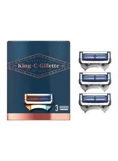 Buy King C. Gillette Men’s Neck Shaving Razor Blades, Pack of 3 Refills in Saudi Arabia