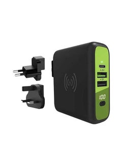 Buy 8000 mAh Mbala.Qi Power Bank With Wireless And Wall Charger Black/Green in UAE