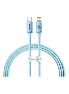 Buy USB-C to Lightning Cable, for iPhone Fast Charger 20W, Braided Nylon Lightning Cable Compatible with iPhone 14/14 Pro Max/14 Pro/13/12/11, iPad, Airpods (1.2m) - Blue in UAE
