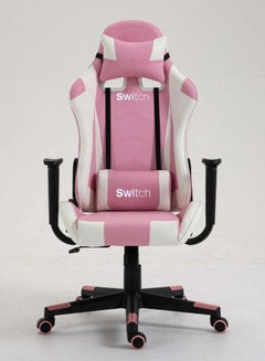 Buy Drake High Back Ergonomically Stable, With Swivel Function, Adjustable In Full Reclining Faux Leather Computer Silla Gamer Racing Gaming Chair, In Pink With White Accents 5727P in UAE