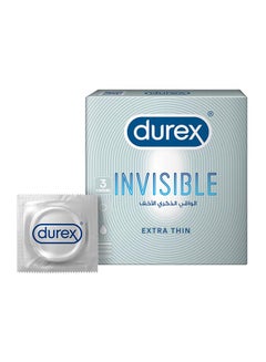 Buy Invisible Extra Thin Lubricated Condoms For Men 3 Pieces in UAE
