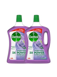 اشتري Laveder Antibacterial Power Floor Cleaner, Pack Of 2 Purple 2 x 1.8Liters في الامارات