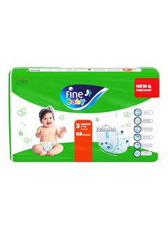 اشتري Baby Diapers, Size 3, Medium 4–9Kg, Pack Of 68 Diapers, With New And Improved Technology في السعودية