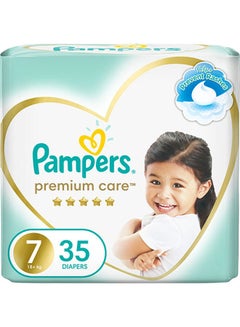 Buy Premium Care Diapers, Size 7, 18+ Kg The Softest Diaper and the Best Skin Protection, 35 Count in Saudi Arabia