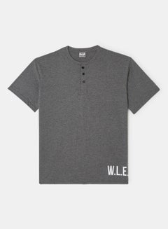 Buy WLE Grandad T-Shirt Dark Grey in Saudi Arabia