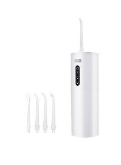 اشتري جهاز كهربائي لاسلكي لتنظيف الأسنان بالماء بمنفذ USB للشحن للاستخدام في المنزل أبيض 19x6.5x6.5سم في الامارات