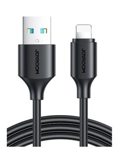 Buy 2.4A Fast Charging Data Cable USB To Lightning For IPhone IPad 1M Black in UAE