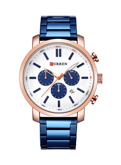 Buy Men's Chronograph Waterproof Stainless Steel BAnd Casual Quartz Watch 8315 - 46 mm - Blue in UAE