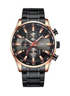 Buy Men's Chronograph Waterproof Stainless Steel BAnd Casual Quartz Watch 8351 - 47 mm - Black in UAE