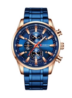 Buy Men's Chronograph Waterproof Stainless Steel BAnd Casual Quartz Watch 8351 - 47 mm - Blue in UAE