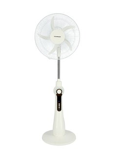 Buy Rechargeable Stand Fan with LED Light and Remote Control 38.0 W OMF1784 White in Saudi Arabia