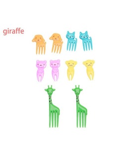 Buy 10-Piece Mini Cartoon Animal Fruit Forks Set in Saudi Arabia