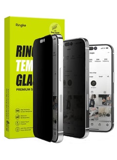 Buy Privacy Tempered Glass Protector For iPhone 14 Pro Screen Full-Coverage 9H Hardness Shatterproof Black in UAE