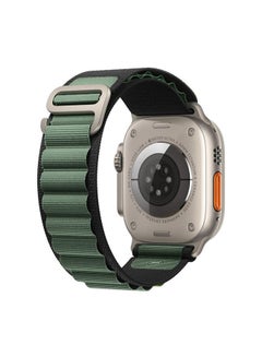 Buy Apple Watch Alpine Loop Band 49mm/45mm/44mm Nylon Woven Sport Strap Compatible with iWatch Series 8/Ultra/7/SE/6/5/4/3/2/1 Green/Black in UAE